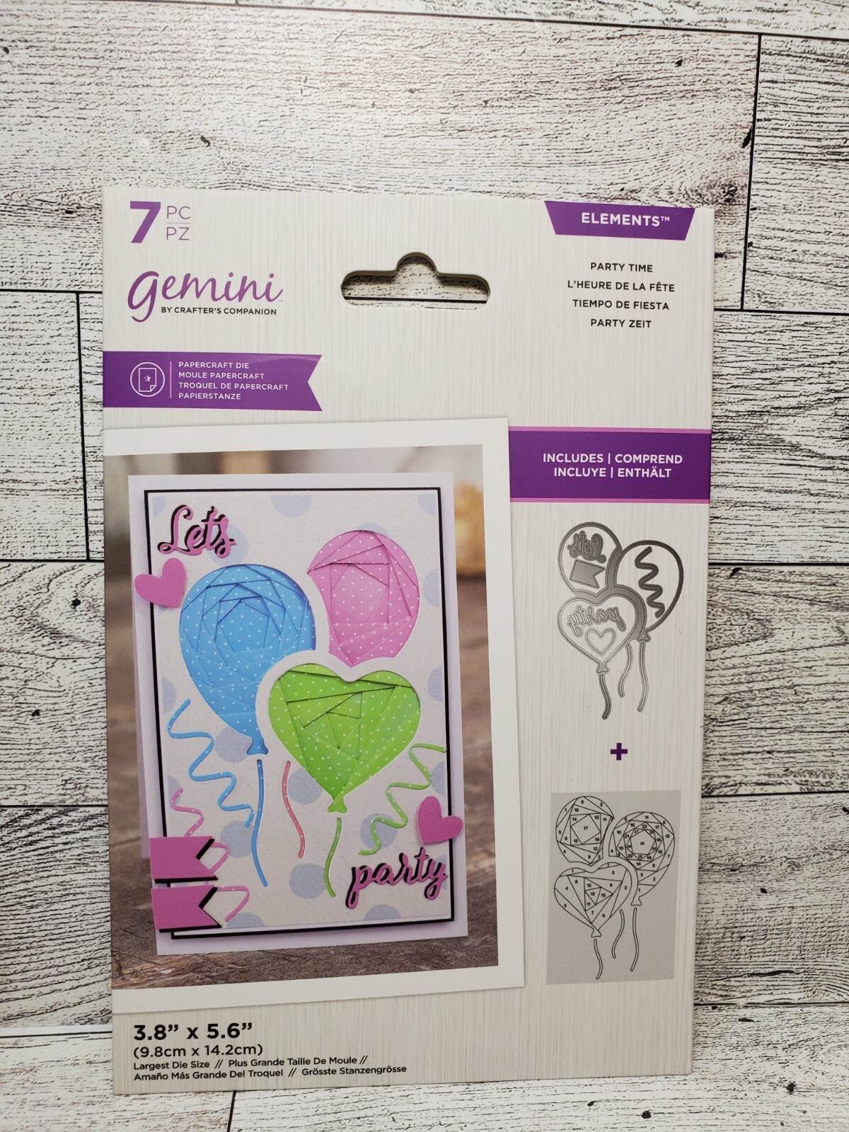 CC1 Crafters Companion Elements Party Time Balloons Iris Folding Die