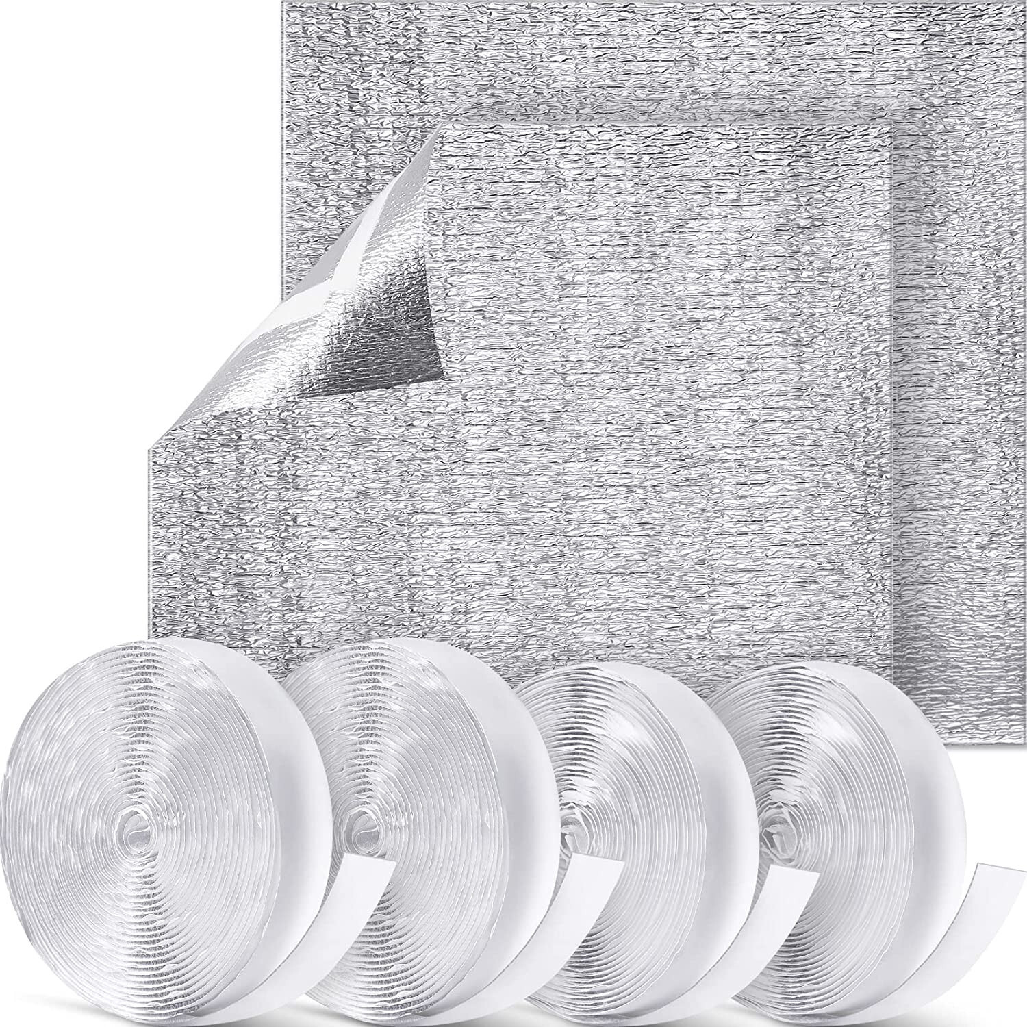 4X6 REFLECTIVE FOAM CORE WINDOW SHUTTER VENT INSULATION (W/ HOOK AND LOOP TAPE)