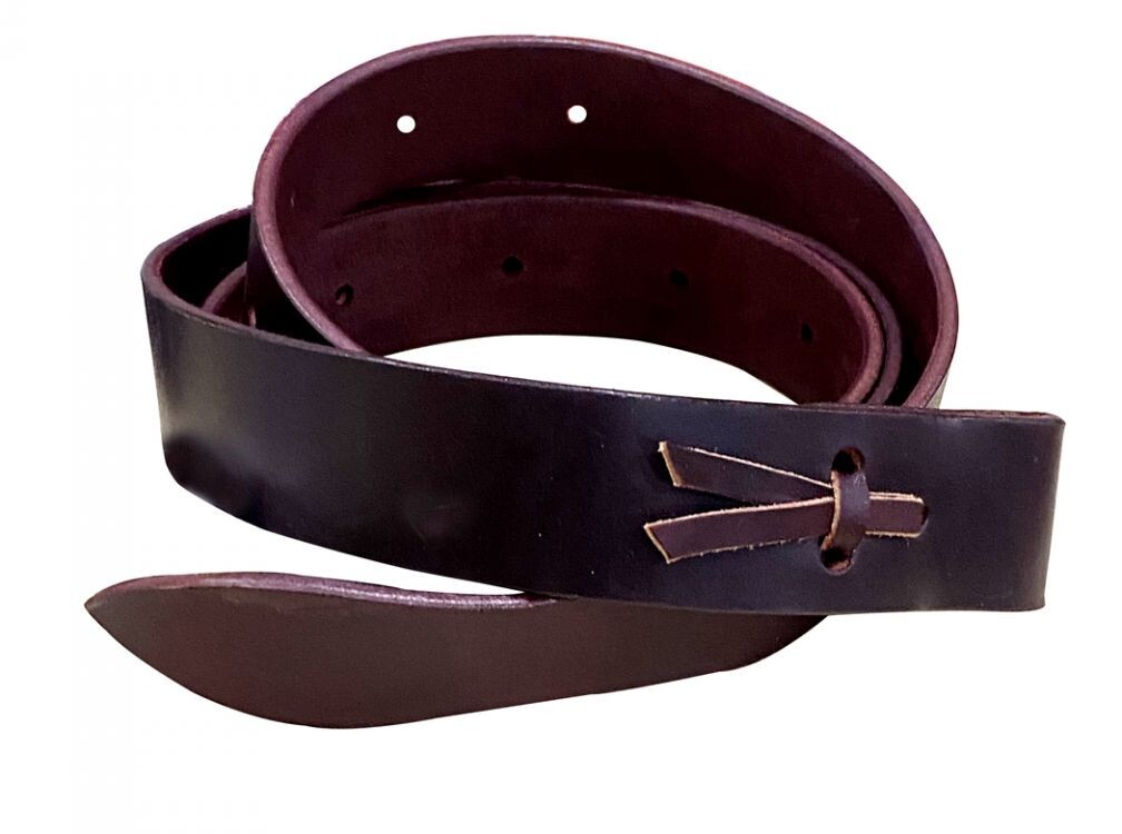 LATIGO TIE STRAP Burgundy Leather 6' x 1 3/4" with Punched Holes and Leather Tie