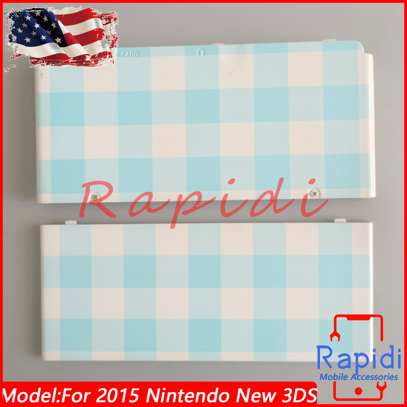 For Nintendo New 3DS Blue & White Quilt A + E Cover Housing Shell Faceplate Case