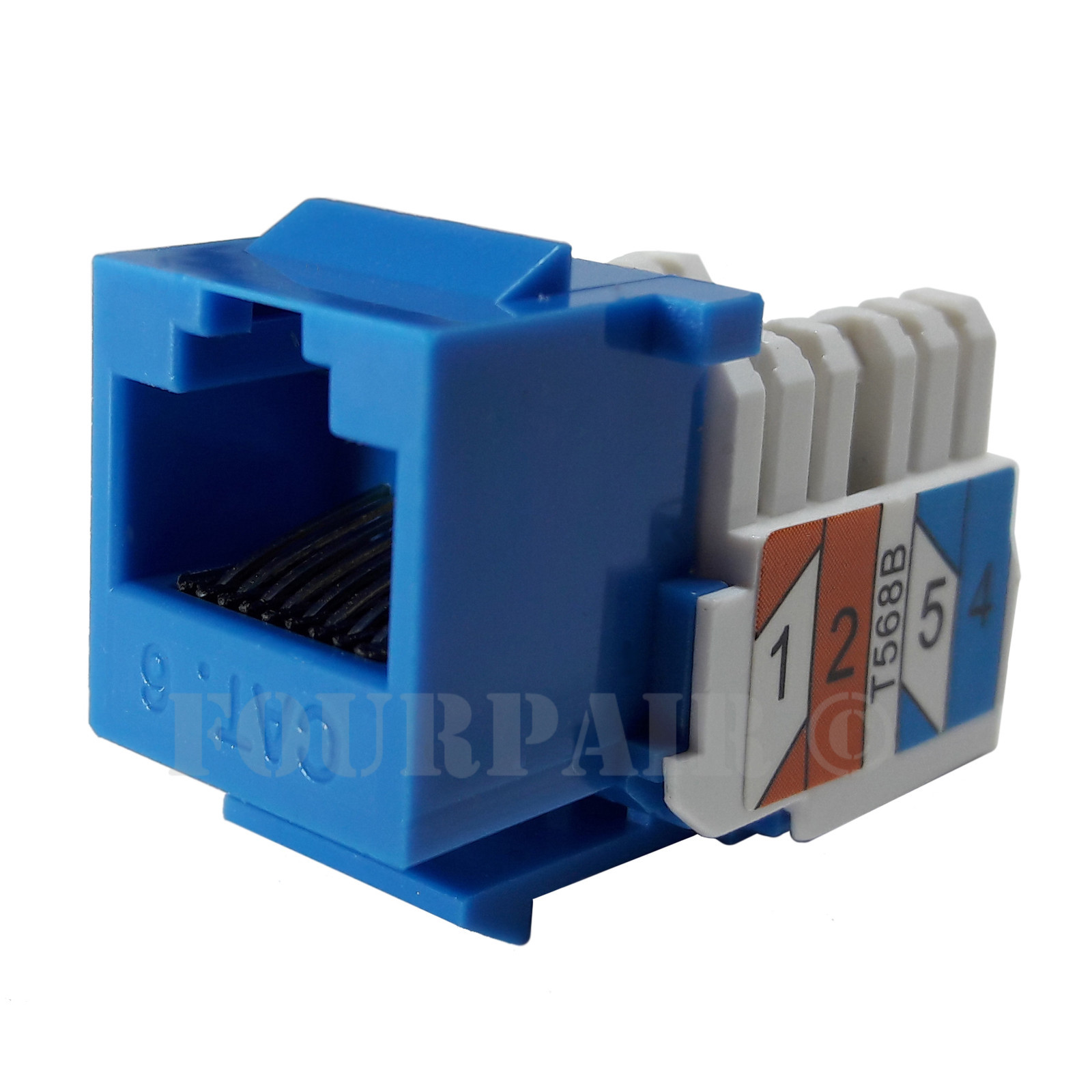 CAT6 Network Ethernet RJ45 Port 110 Punch Down Keystone Snap-In Jack New - Blue