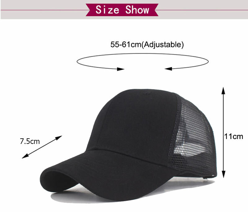 Mens Womens Trucker Hat Mesh Back Plain Solid Snapback Baseball Cap Blank Visor