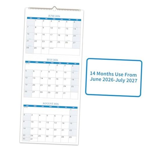 3 Month Calendar 2026-2027 Wall Calendar, Three Month Vertical Calendar from