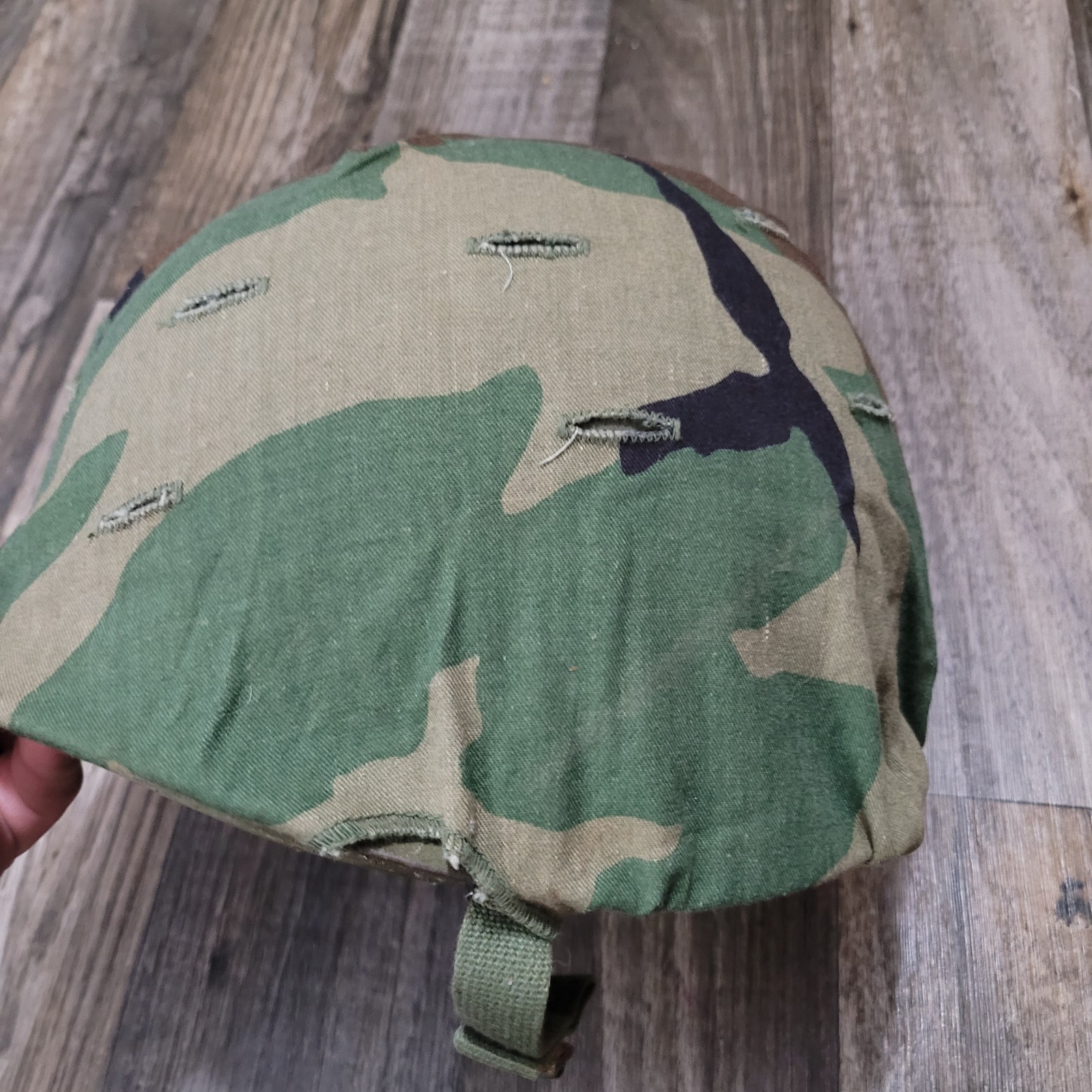 Military Issue 1980s M1 Helmet w/ Liner and Woodland Cover Ground Troops Type 1