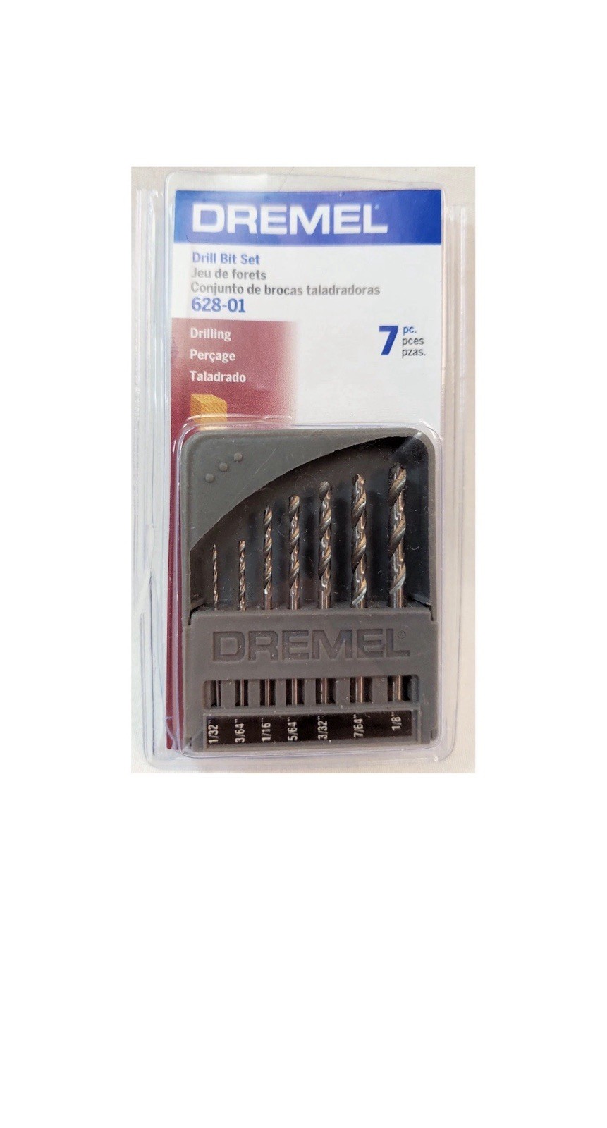DREMEL DRILL BIT SET 628-01, 7 PIECE PRECISION 1/32” - 1/8” Fast Free Ship Bin17