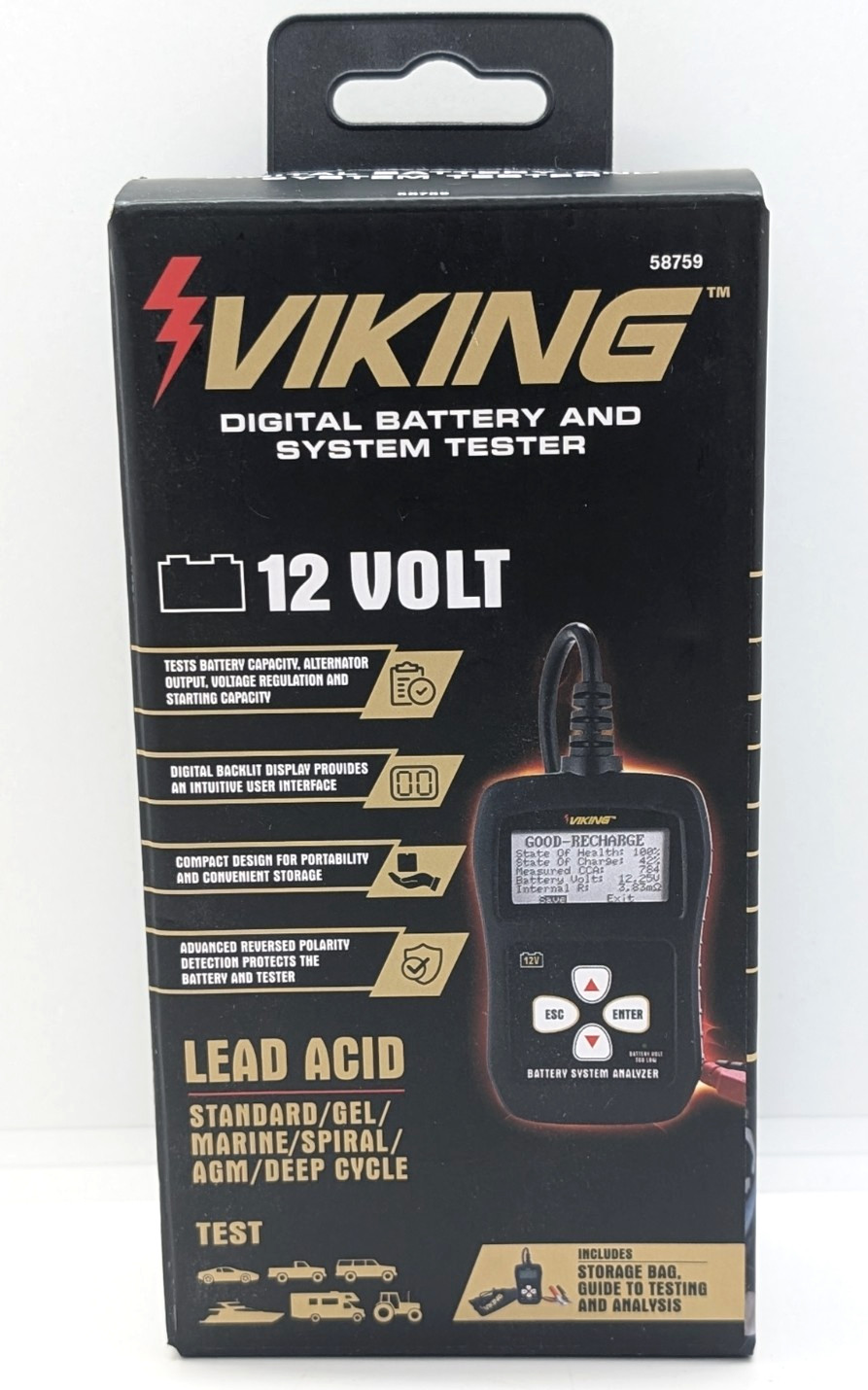 Viking 58759 Digital Battery And System Tester - NEW IN BOX!