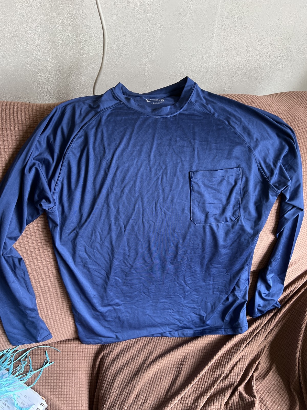 No tags- Ocean Gear - Blue long Sleeve w/ pocket shirt L