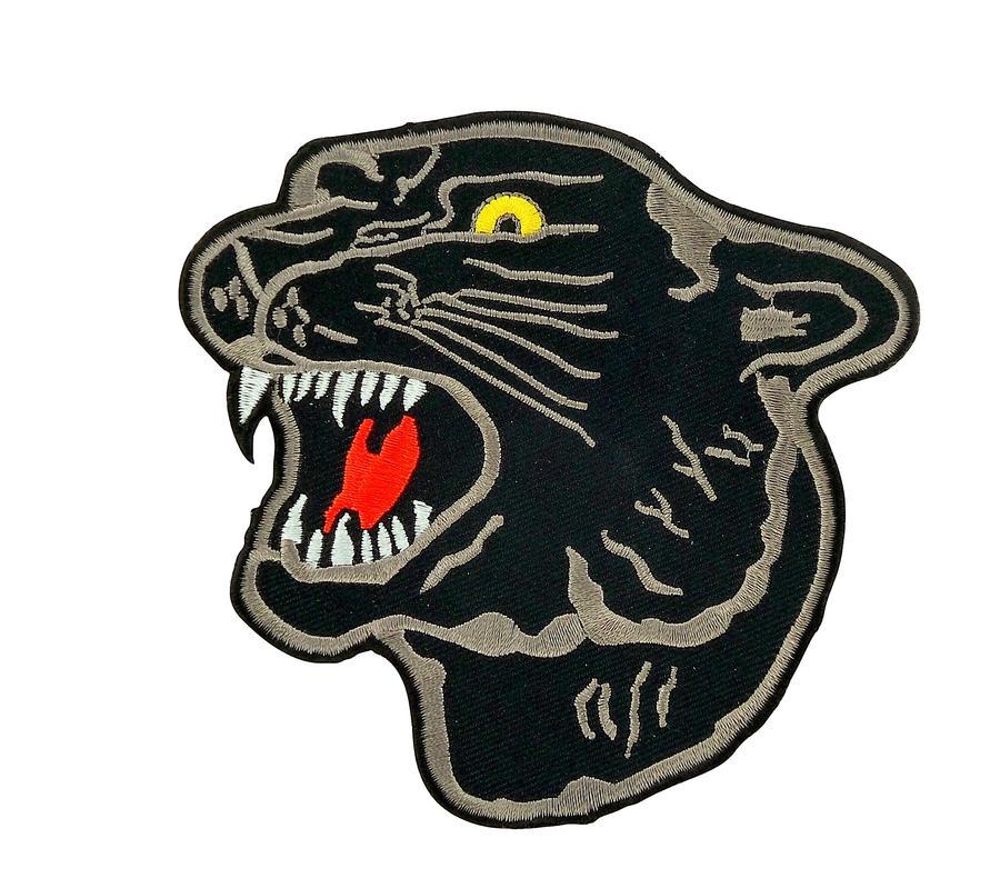 Patch Embroidered Badge Flag Backpack Panthere Black Thermoadhesive