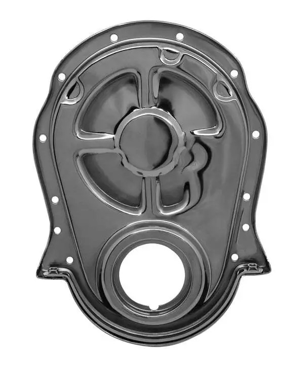 FOR 66-90 CHEVY BIG BLOCK 396 402 427 454 STEEL TIMING CHAIN COVER BLACK CHROME
