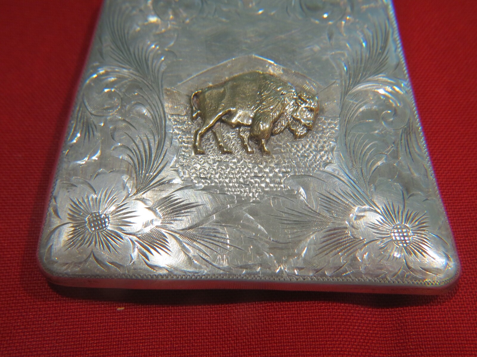 Sterling Silver & 14K Gold Western Saddle Horse Tack Buffalo Design
