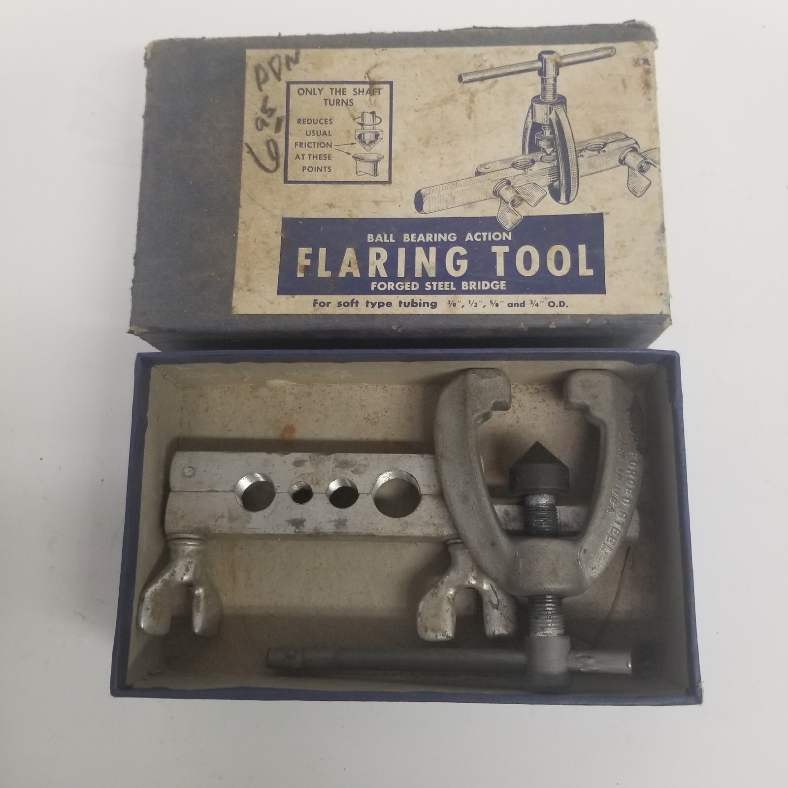 Vintage Ball Bearing Action Flaring Tool For Soft Tubing, 4 Sizes, Made in USA