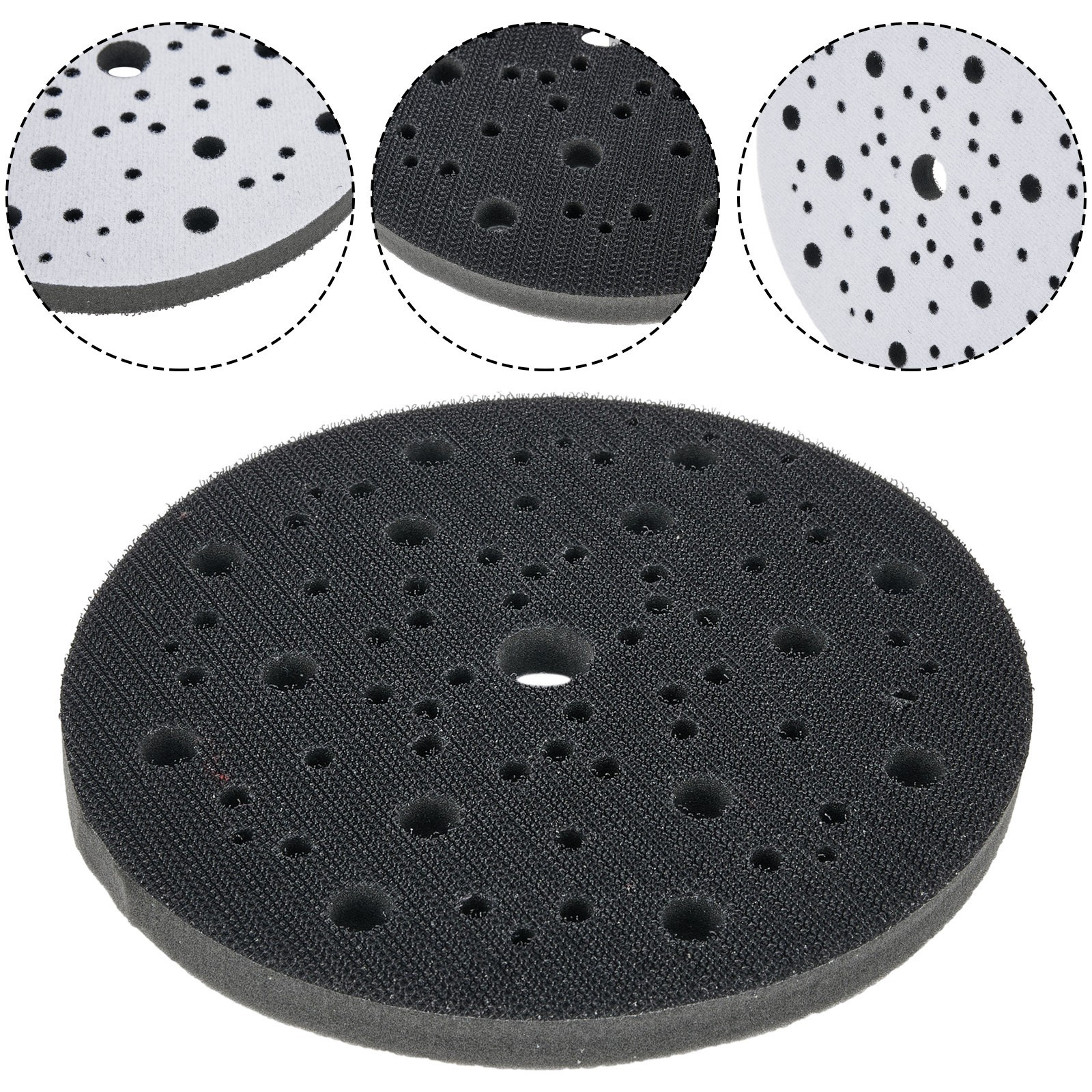 Improved Finishing with 6 Soft Sponge Interface Pad 150mm Diameter 70 Holes