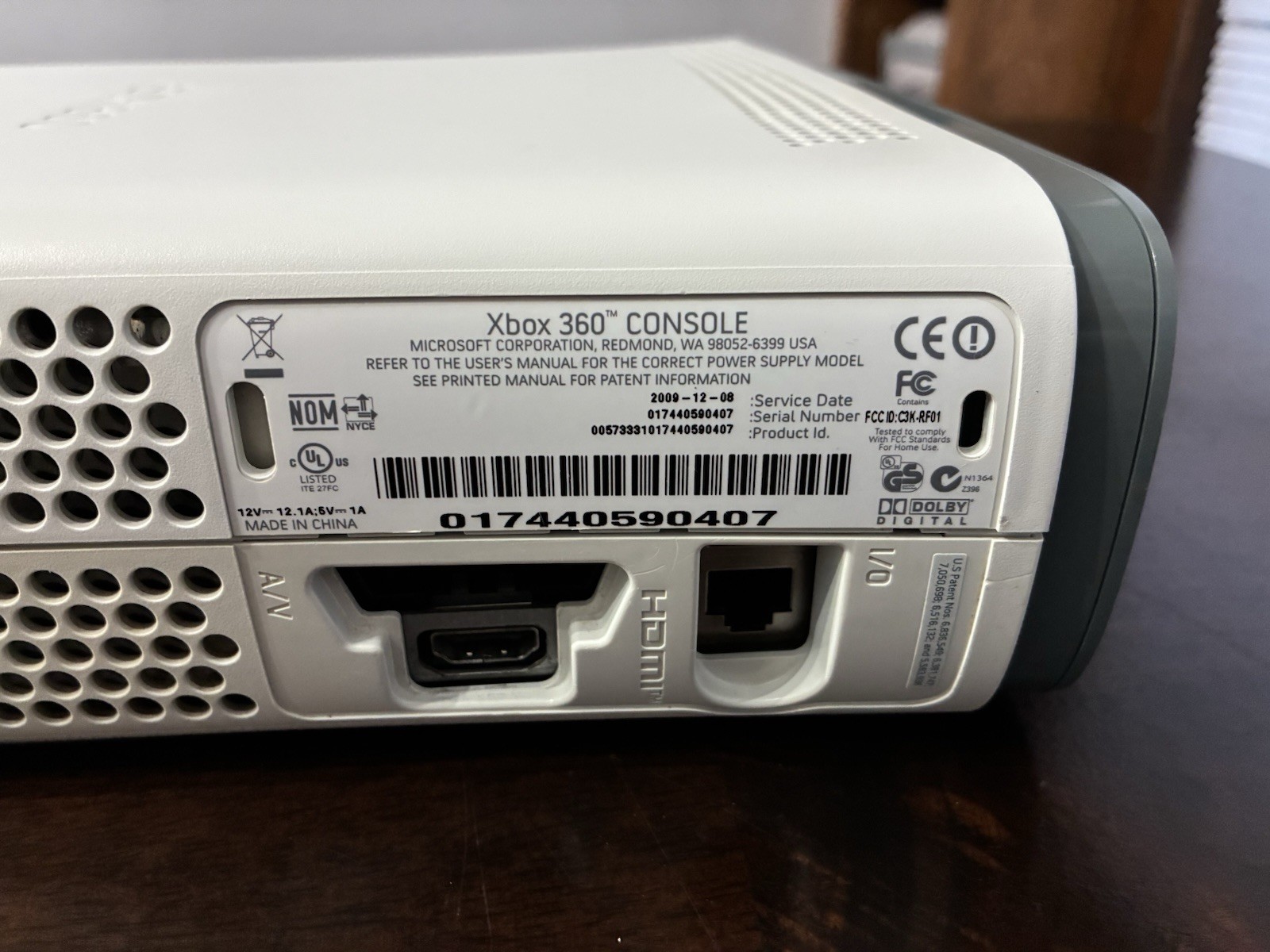 Microsoft Xbox 360 Core 20GB CONSOLE ONLY - TESTED & WORKING