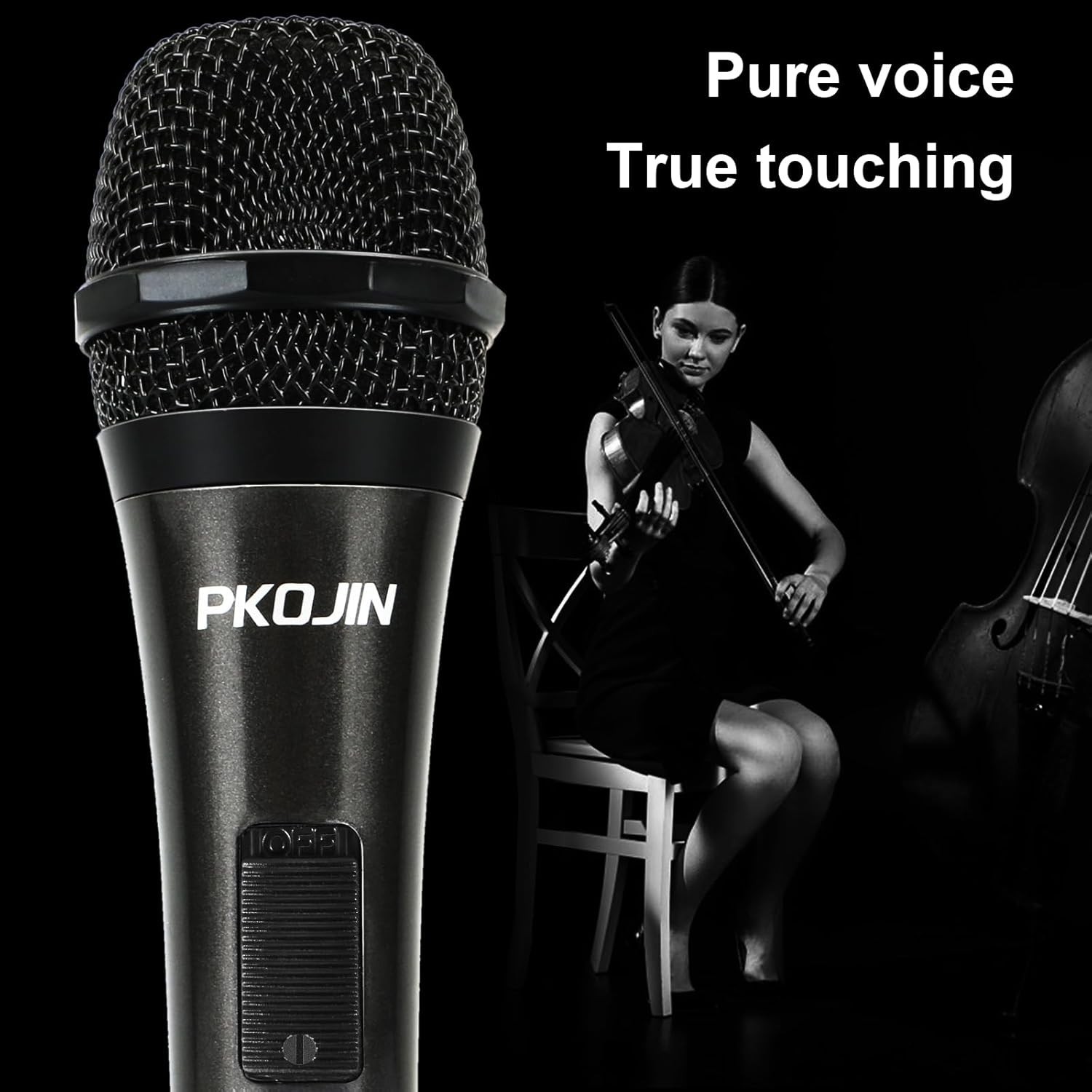 Dynamic Karaoke Microphone - Handheld Wired Mic with 10ft Cable & ON/OFF Switch