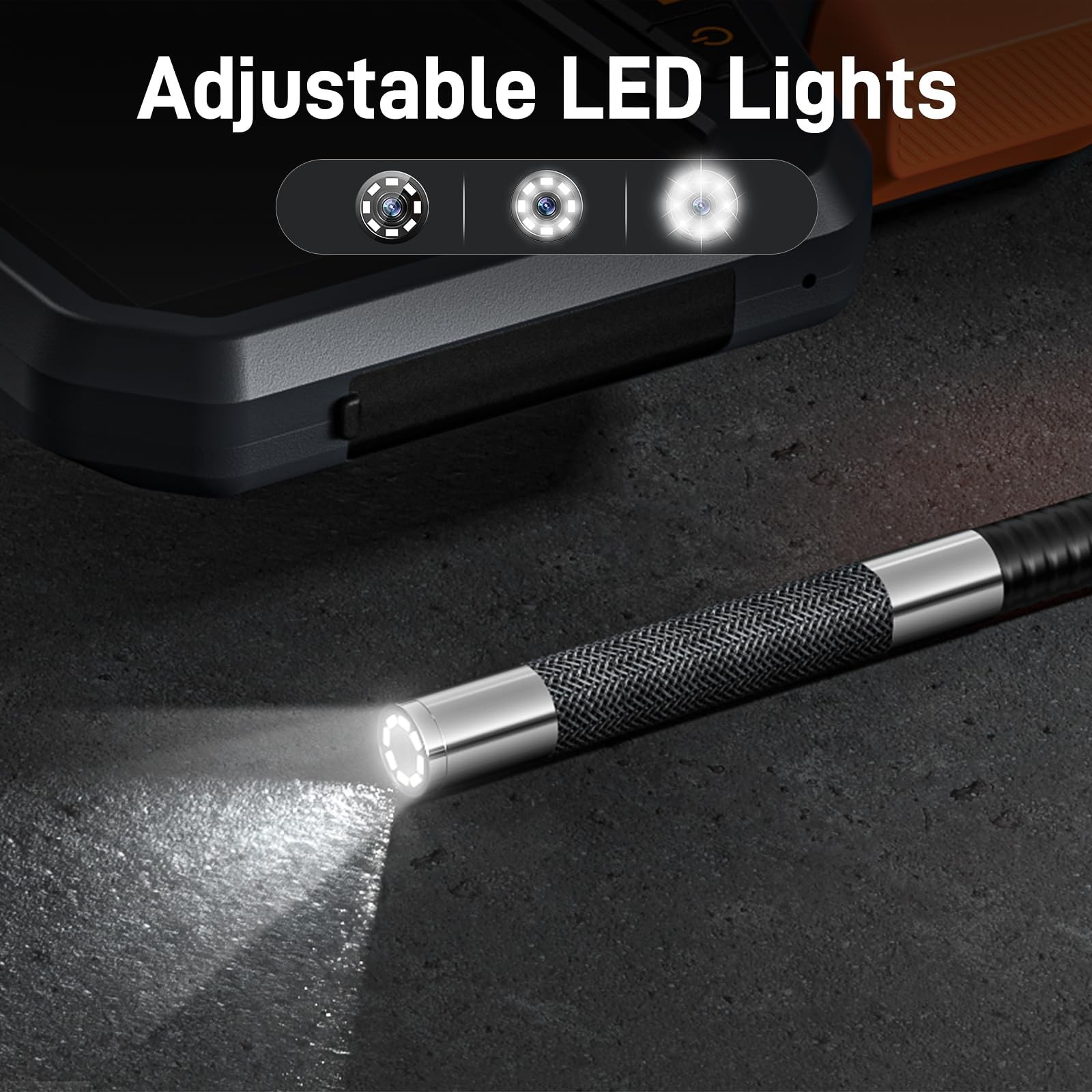 Flexible Articulating Borescope Endoscope Camera with Light for Automotive & Wal