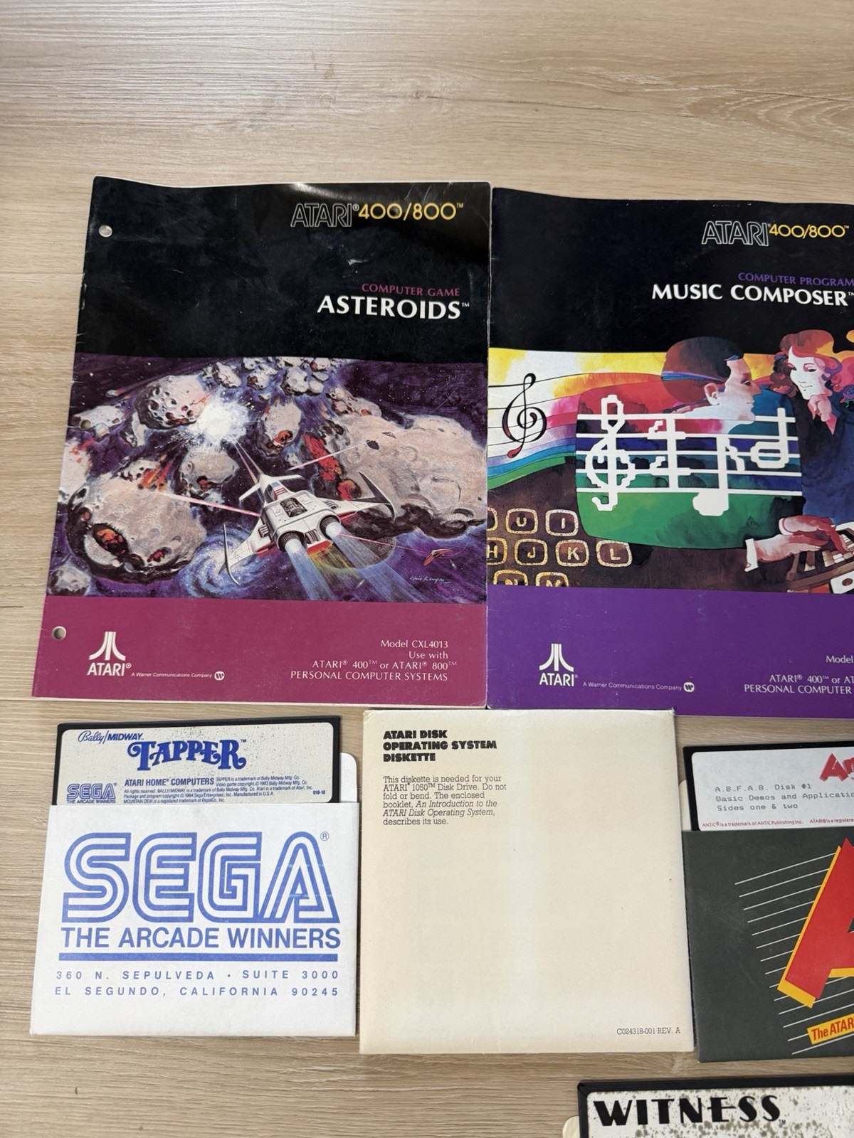 Vintage Atari 400 800 8-Bit Software Disk Manual Lot Mindshadow Witness Untested