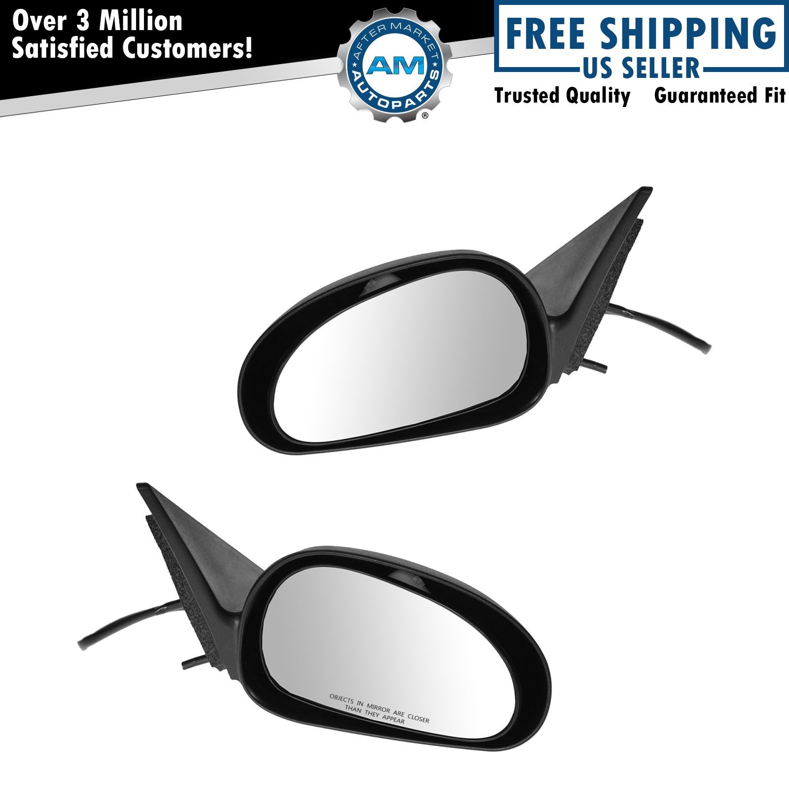 Power Side View Mirrors Textured Left & Right Pair Set for 99-04 Ford Mustang