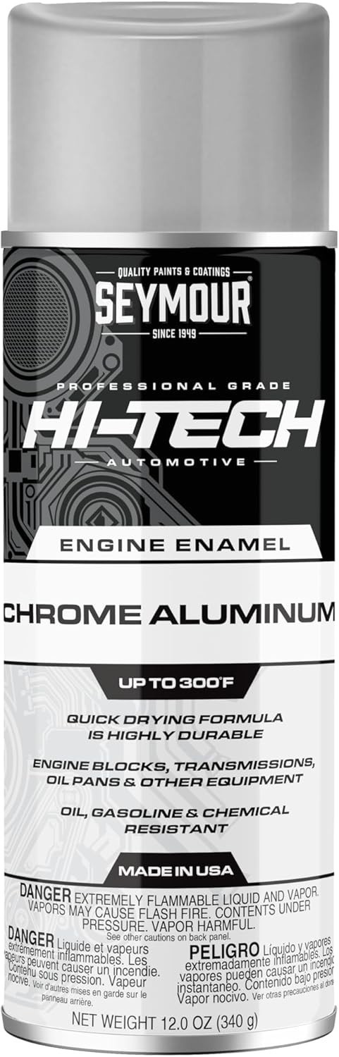 Engine Spray Paint 12oz Chrome Aluminum Hi Temp Automotive Coating Metal