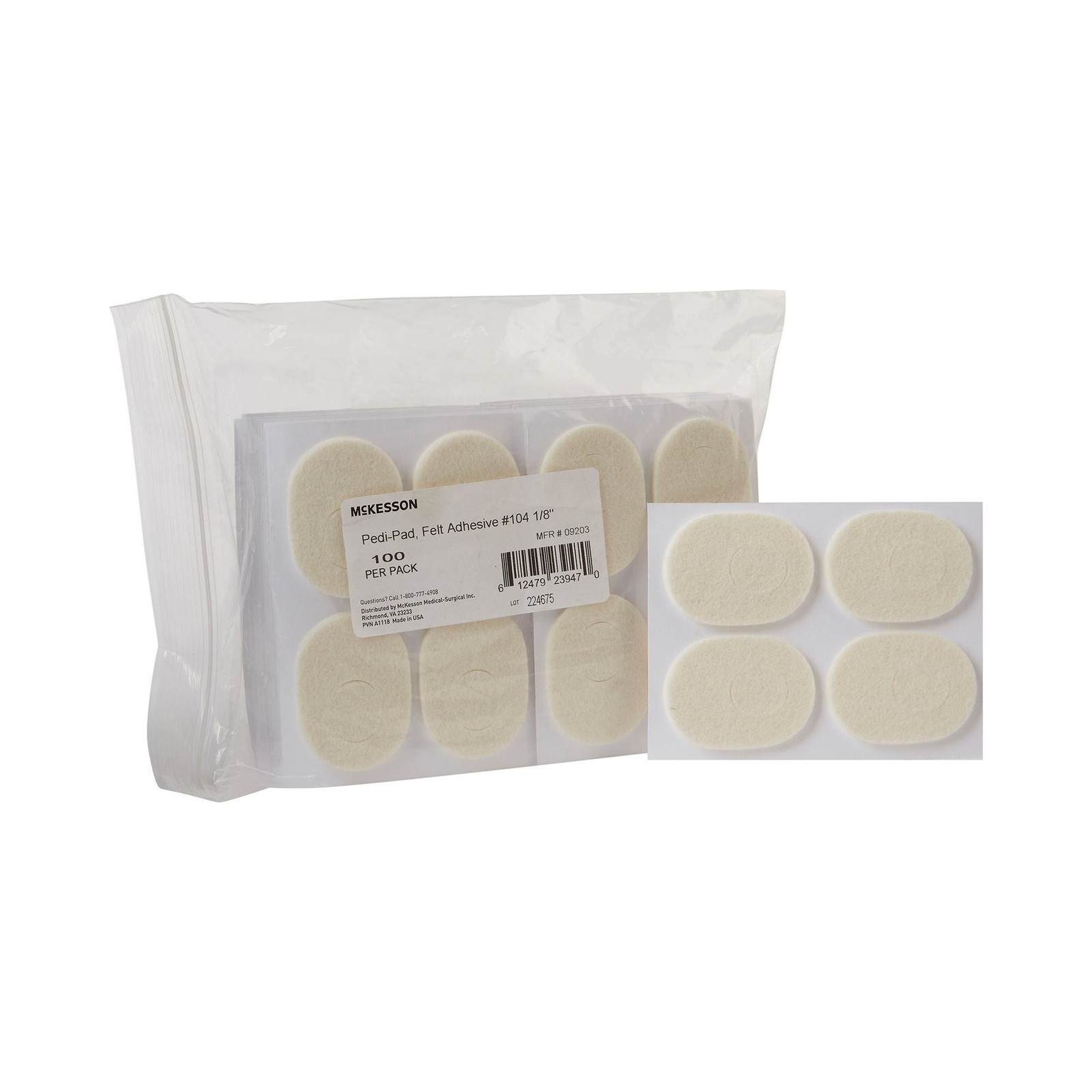 McKesson Pedi-Pad White Foot Pad Adhesive for the Foot 9203 100 Ct