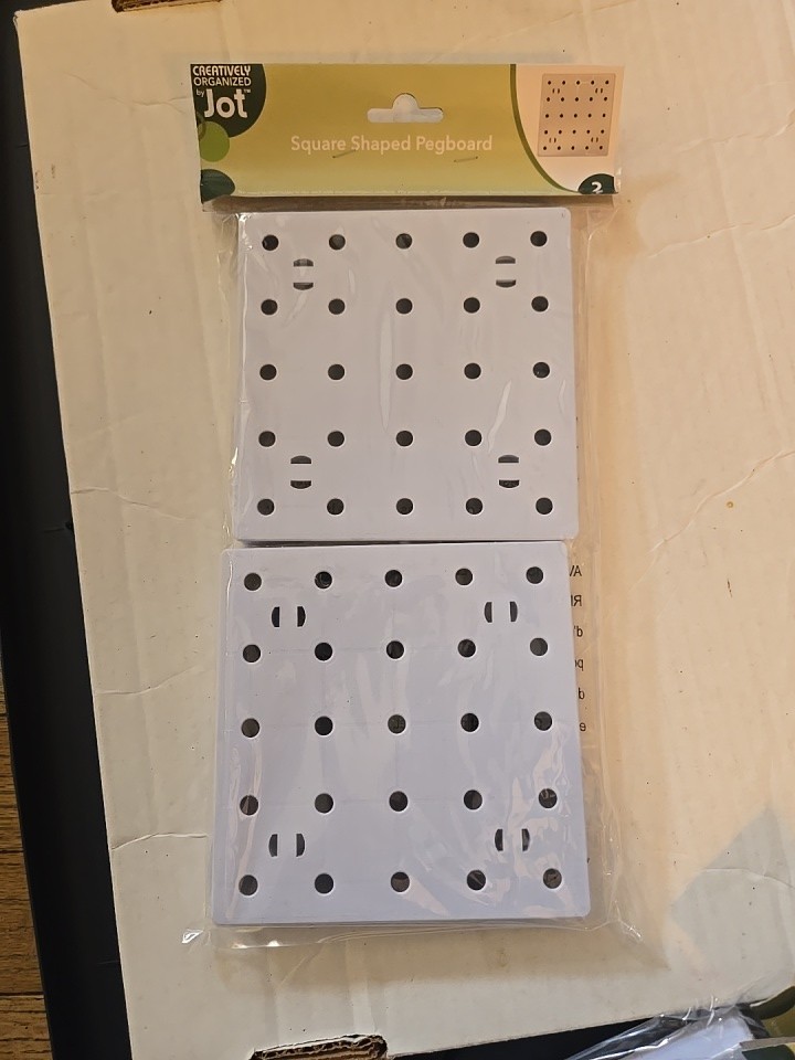 Jot 2pk 5" Square Pegboards White