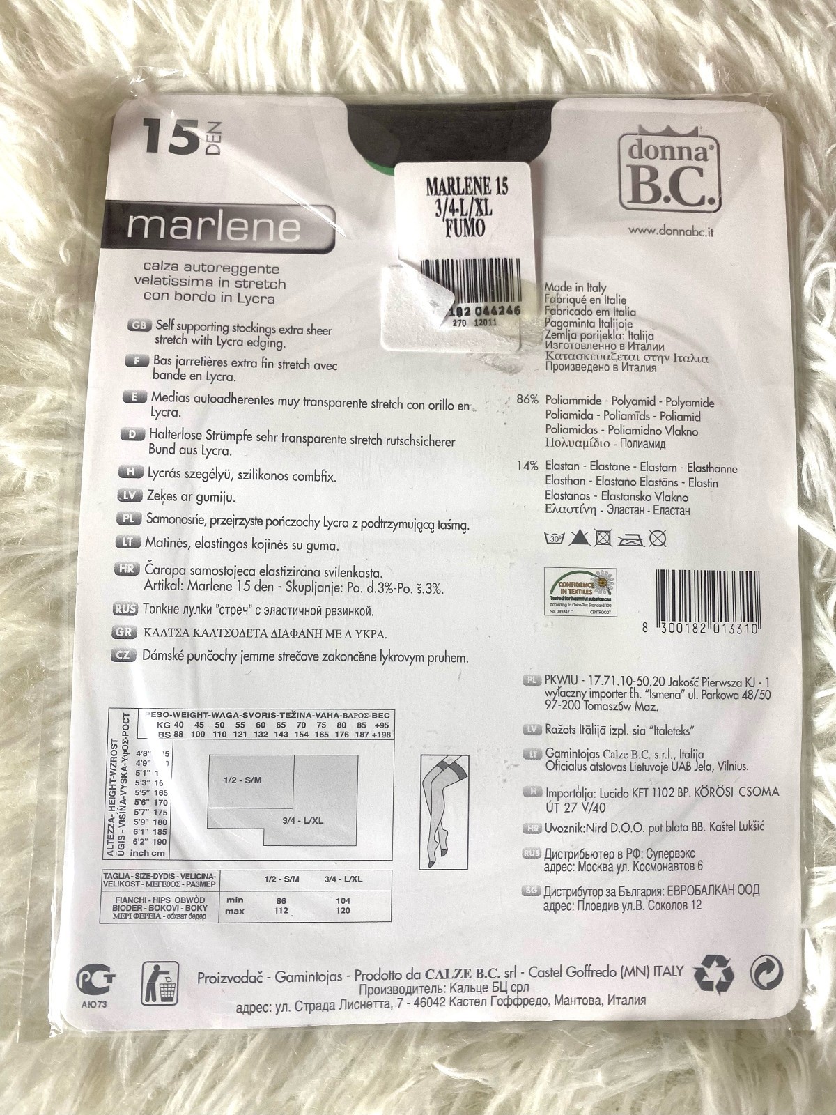 💎 VINTAGE BC MARLENE 15 DEN SHEER SILICONE FREE SELF-SUPPORT SOCKS