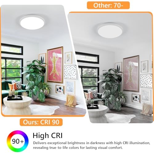 12 Inch LED Flush Mount Ceiling Light, 24W Surface Flat LED Ceiling 1 Pack