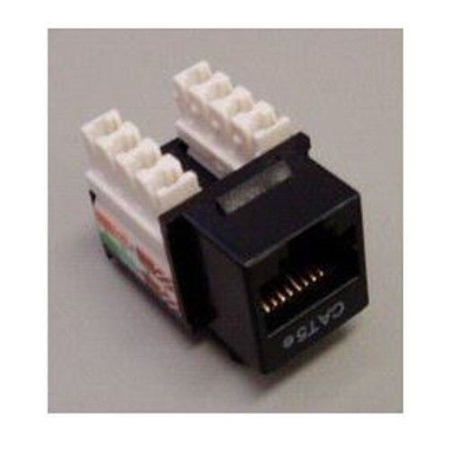 CAT5e Premium Keystone RJ45 110 Punch Down Keystone Snap-In Jack Insert - Black