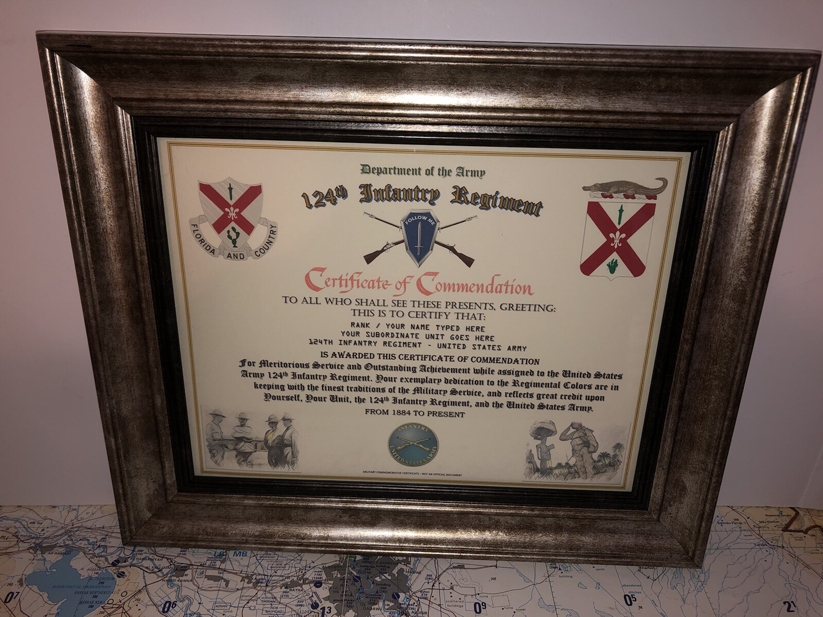 124TH INFANTRY REGIMENT / COMMEMORATIVE - CERTIFICATE OF COMMENDATION