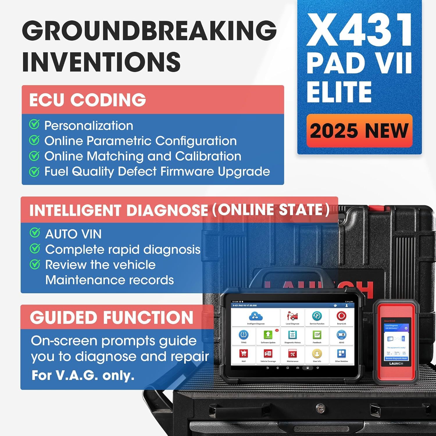 LAUNCH X431 PAD VII ELITE PAD 7 PRO Diagnostic Scanner Key Programming Coding