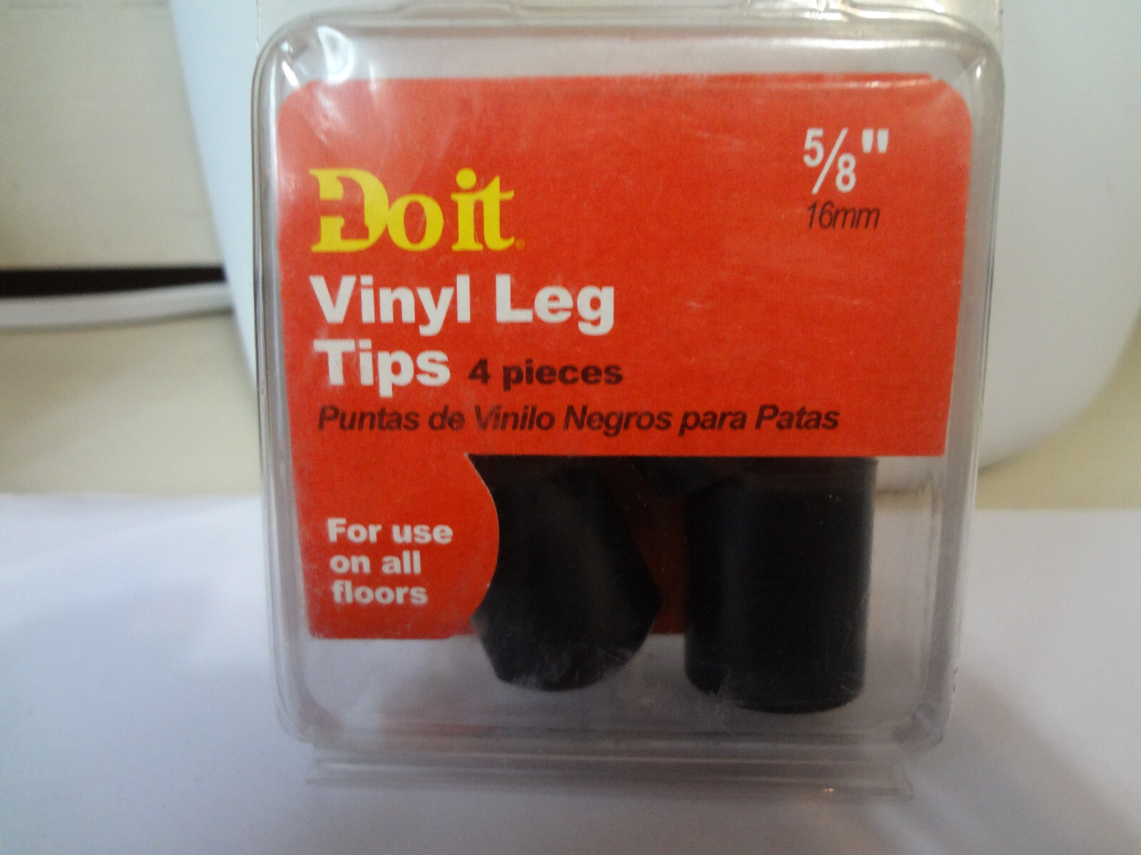 Doit 5/8" Vinyl Leg Tips (4 pcs)  For use on all floors - Black