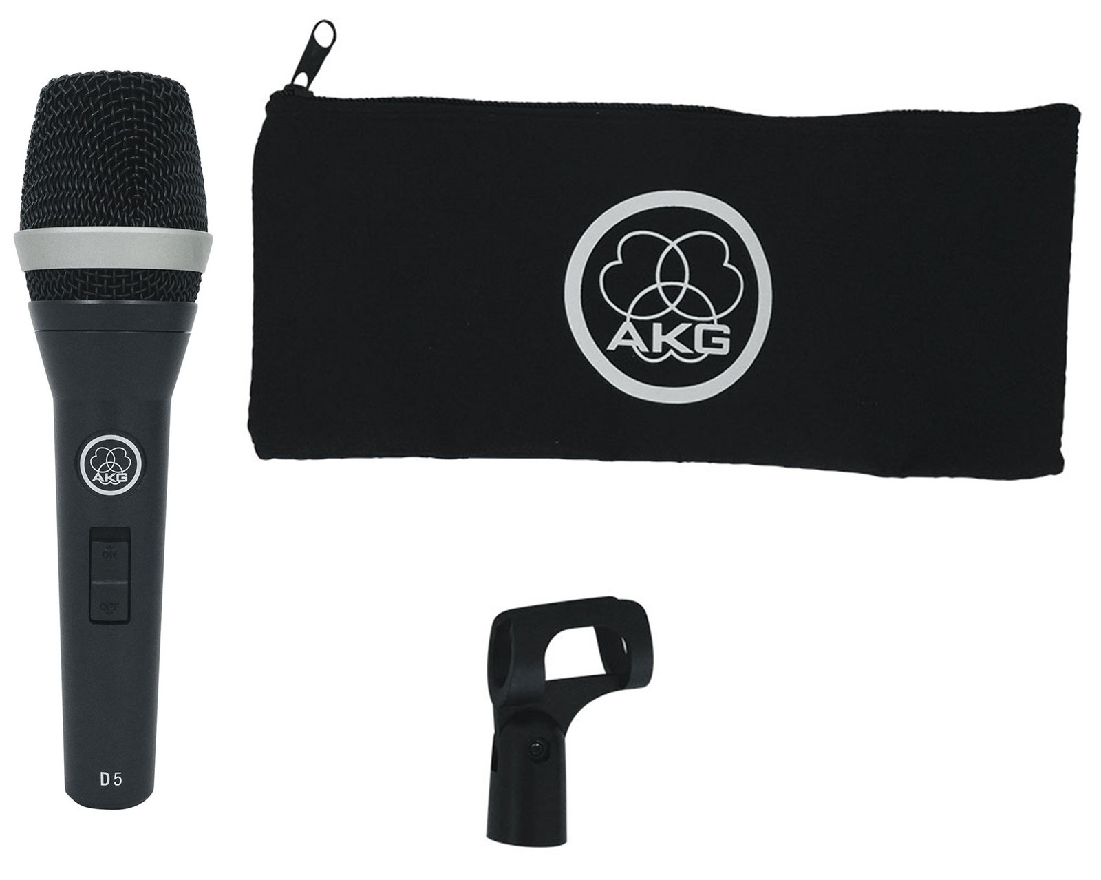 AKG D5S Dynamic Cardioid Vocal Microphone D5 S + Round Base Mic Stand