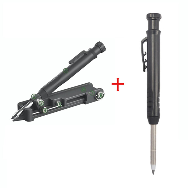 Multi-purpose marking tool -- Aluminium alloy marking tool with deep-well pencil