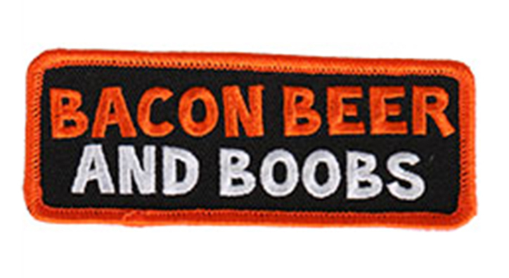 Bacon Beer and Boobs  MC FUNNY 4 inch BIKER PATCH