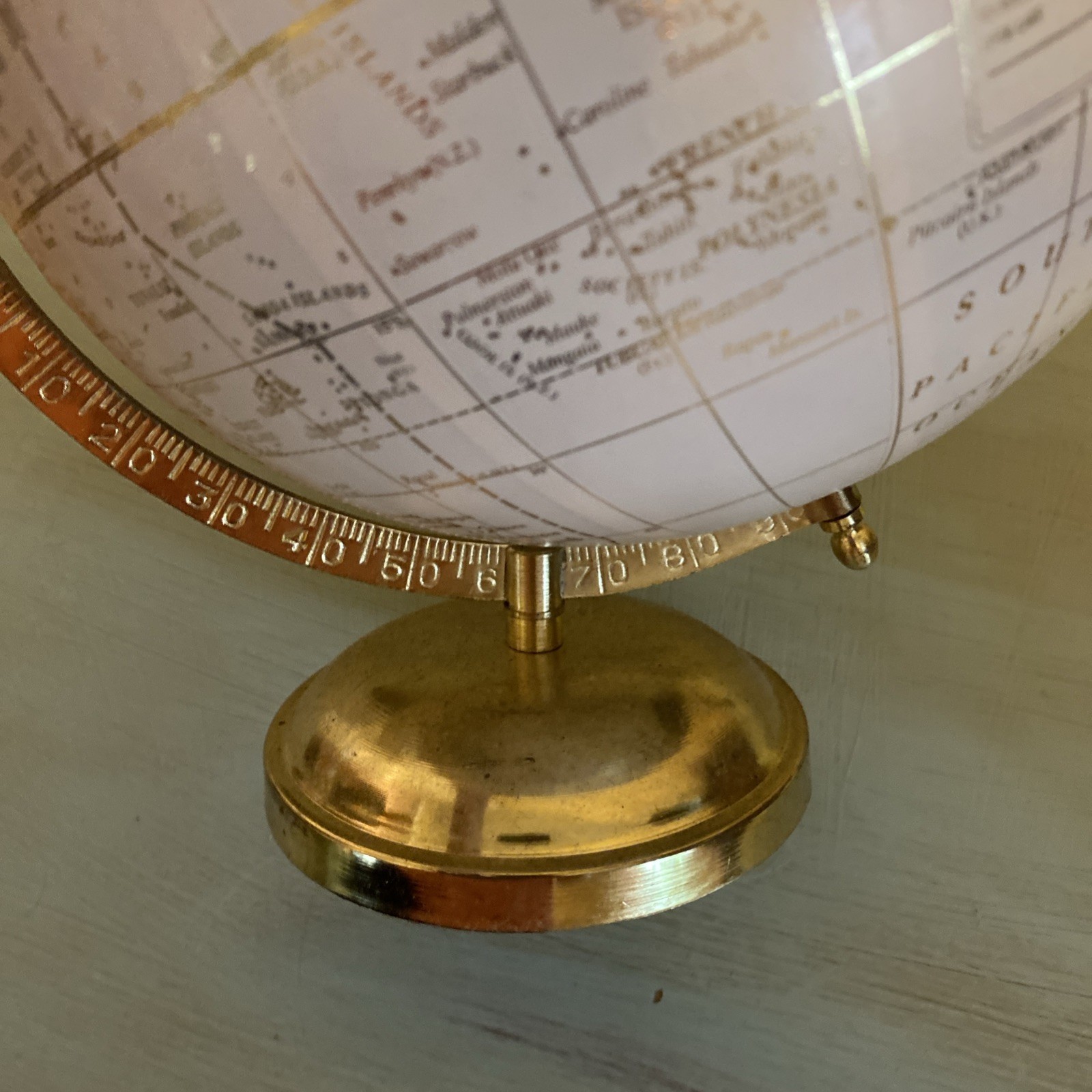 Gold 11” World Globe with Stand