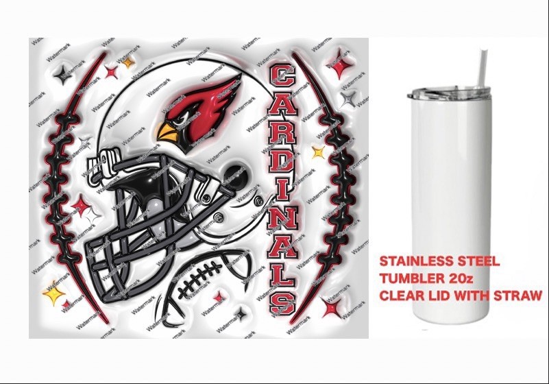 CARDINALS     -  PUFFY 3D NFL HELMET Tumbler 20 oz Stainless Steel