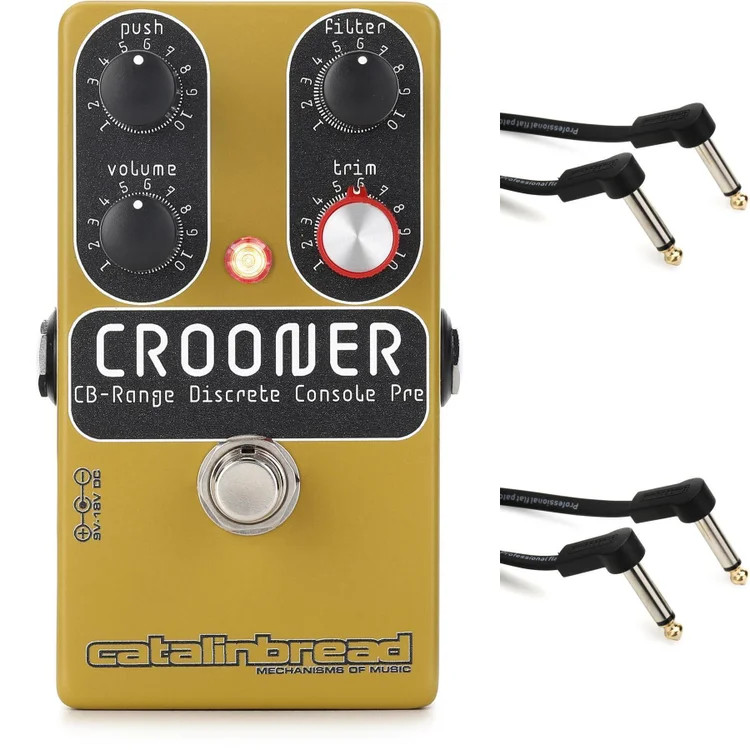 Catalinbread Crooner Preamp Pedal with Patch Cables