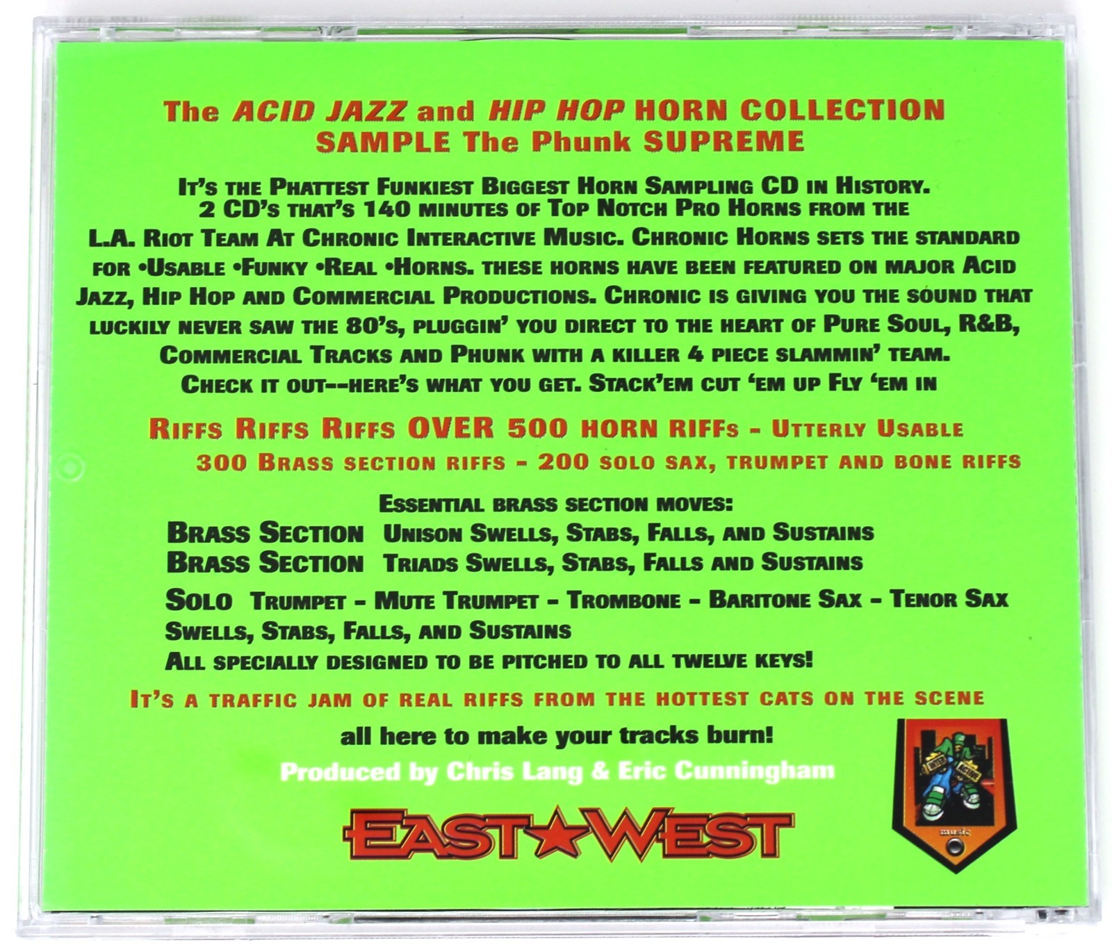 East West Chronic Horns Sample Library/Sound Library/Sampling Double CD 1996