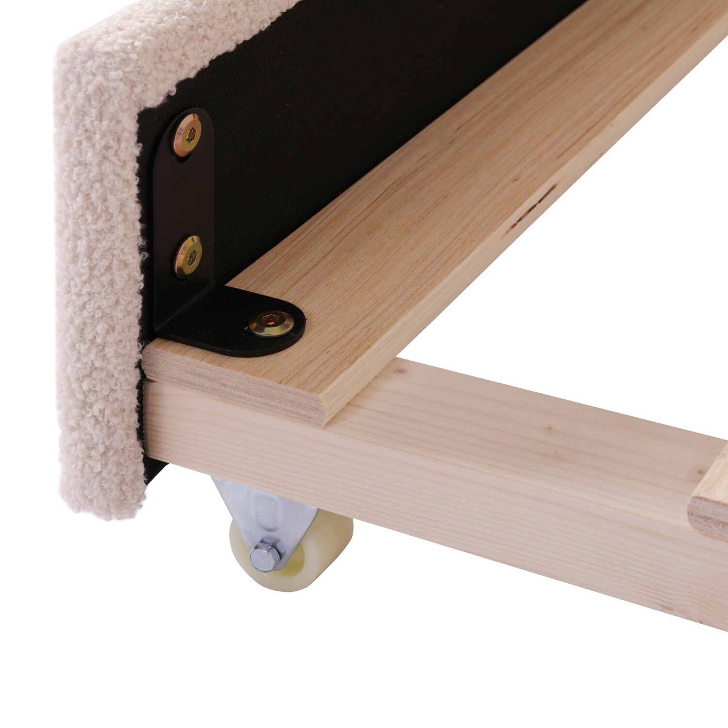 Twin Size Daybed Upholstered Bed Frame Sofa Bed w/ Trundle Bed & LED Lights