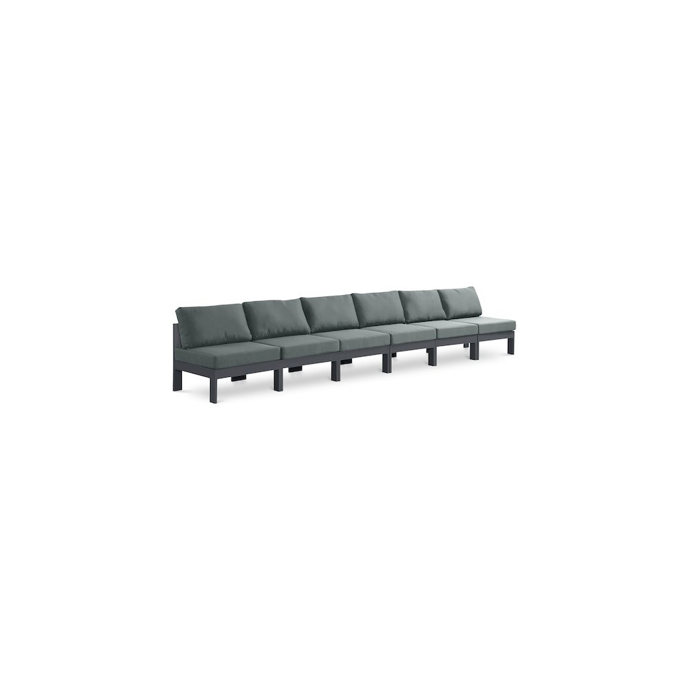 Nizuc Grey Water Resistant Fabric Outdoor Patio Modular Sofa