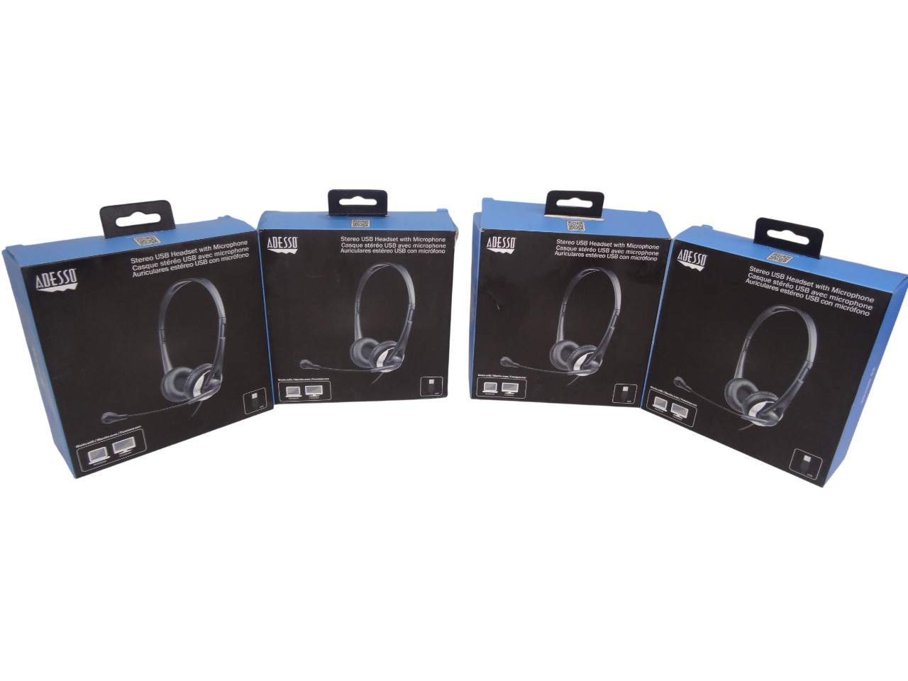 Lot of 4 ADESSO USB Stereo Headset XTREAM P2 - Free shipping