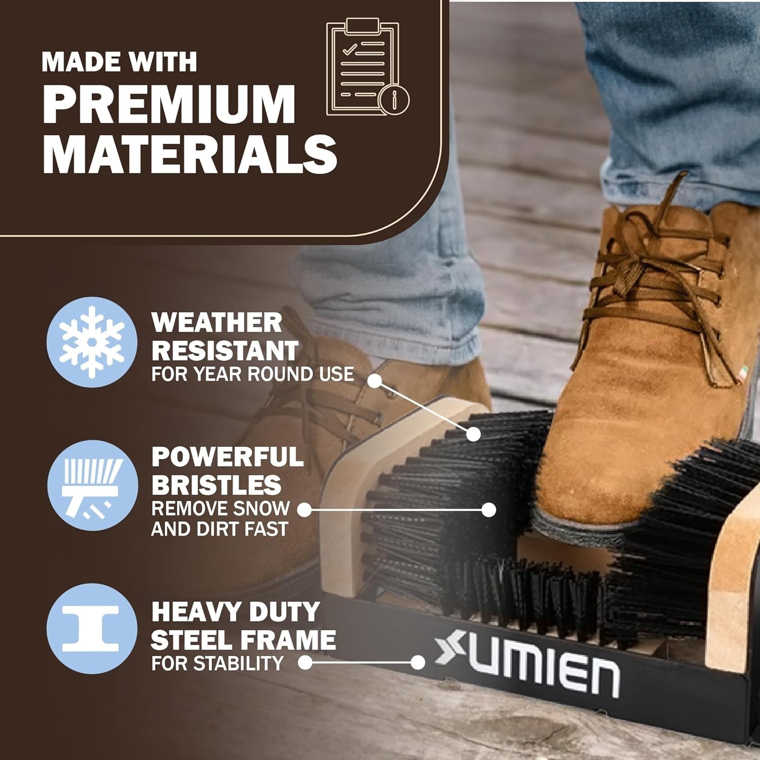 Heavy-Duty Boot Scraper & Shoe Brush with Flaps for Efficient Outdoor Cleaning