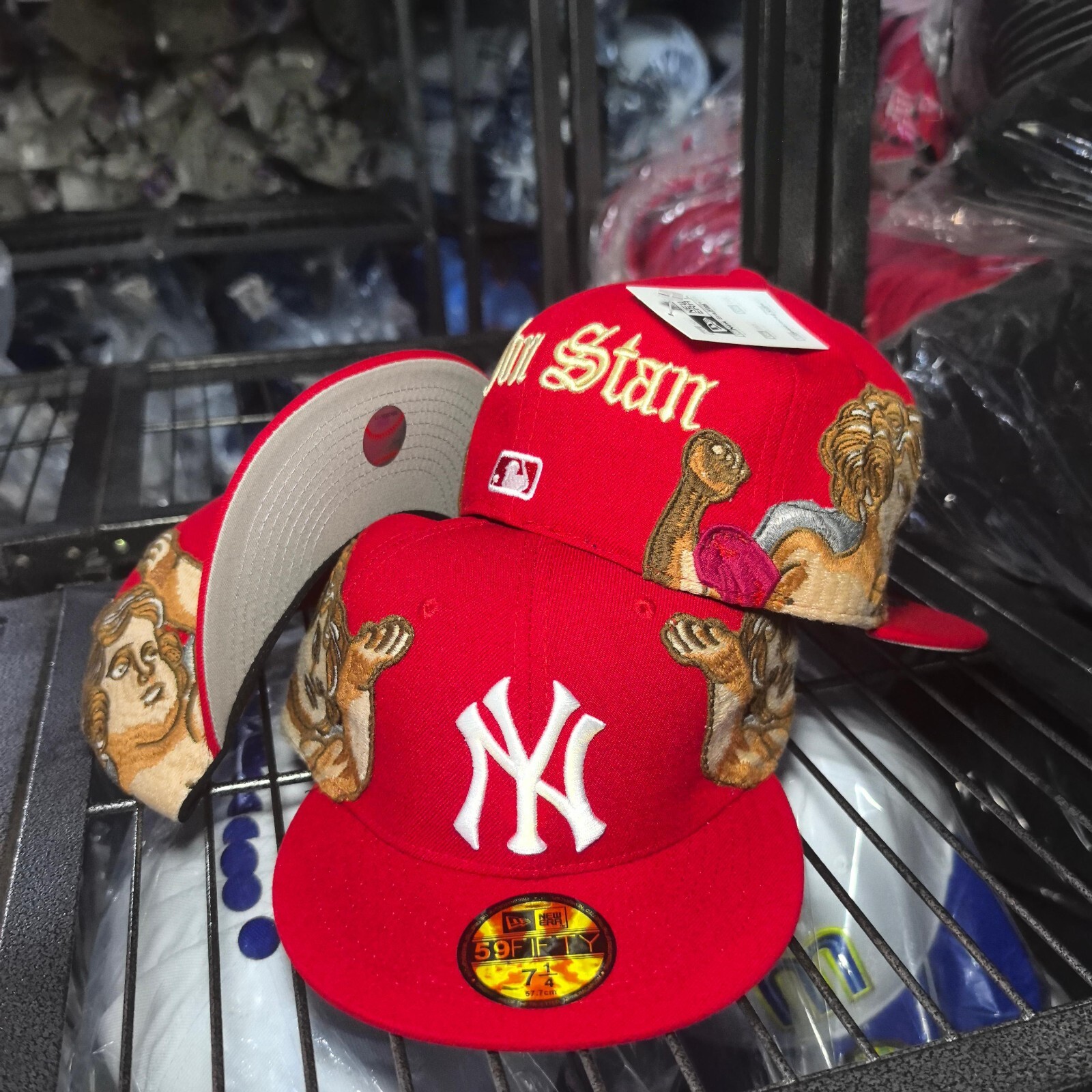New York Yankees Fitted Cap Series Baseball Hat Multi Size Red Series