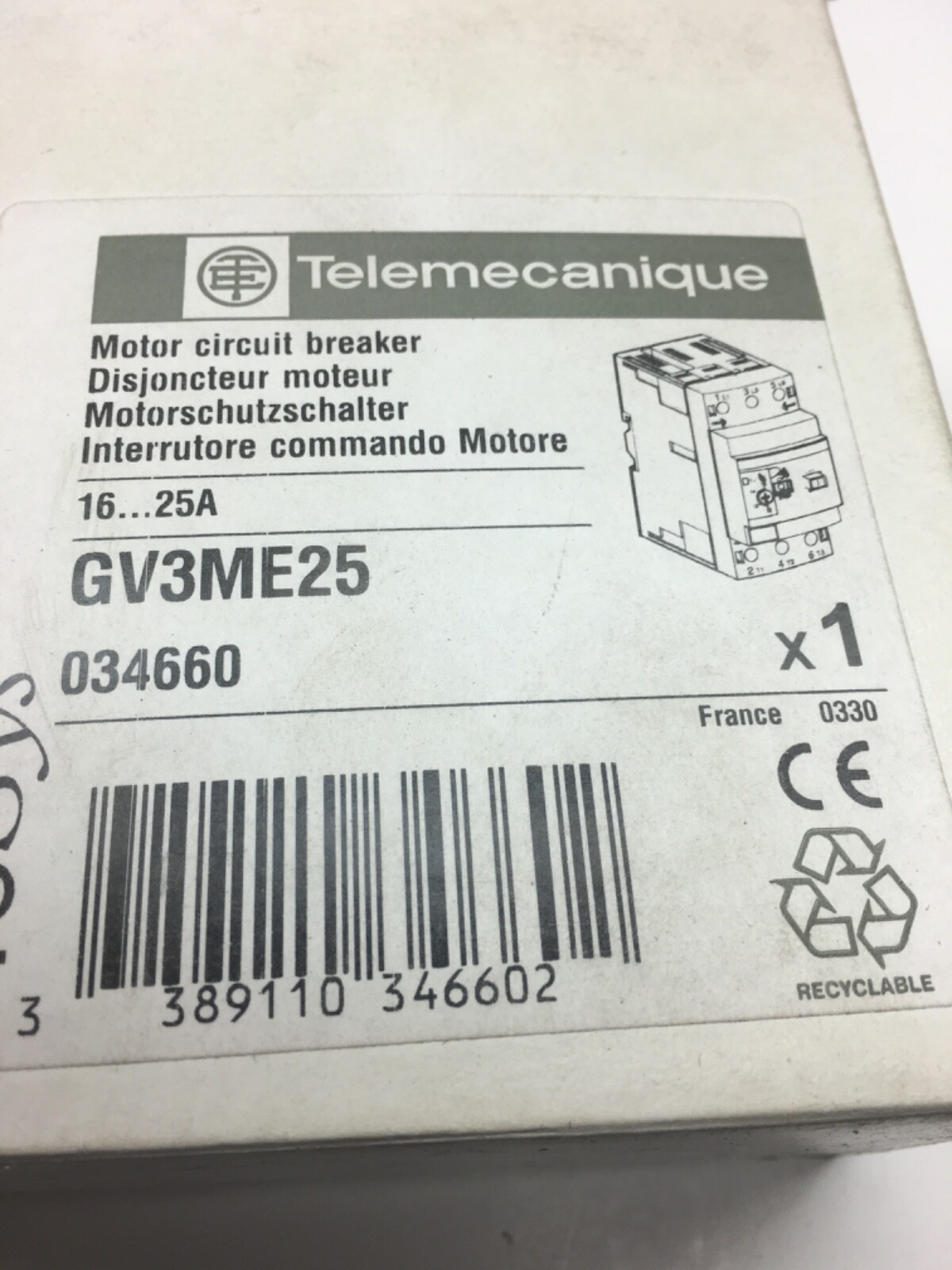 TELEMECANIQUE GV3ME25 ,(Bin#3)
