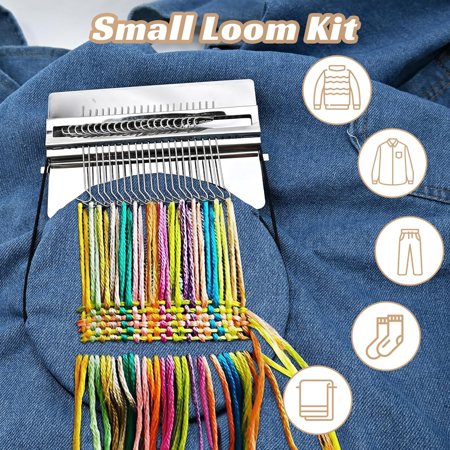 Knit Patch Loom Kit for Beginners with 36 Threads for Creative Mending