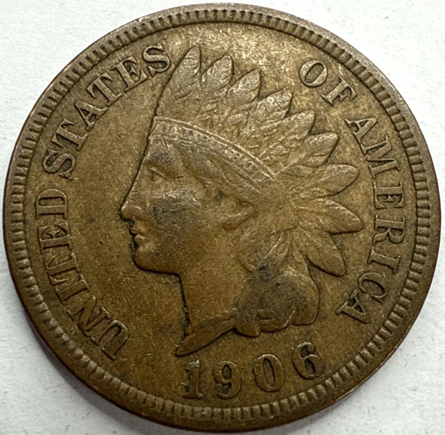 1906 Indian Head Cent Exact Coin Imaged #IND1977