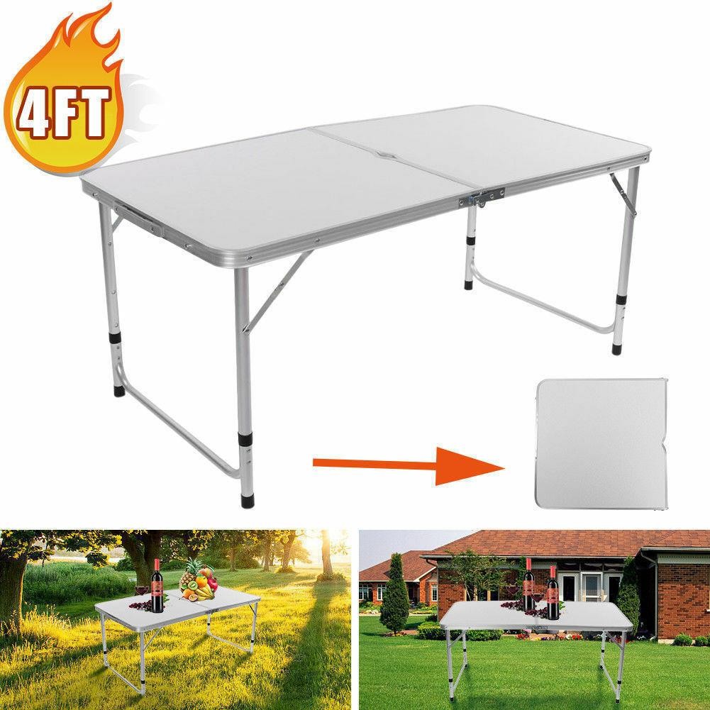 3/4/6 FT Aluminum Folding Table Camping Wedding Party Patio Portable Outdoor BBQ