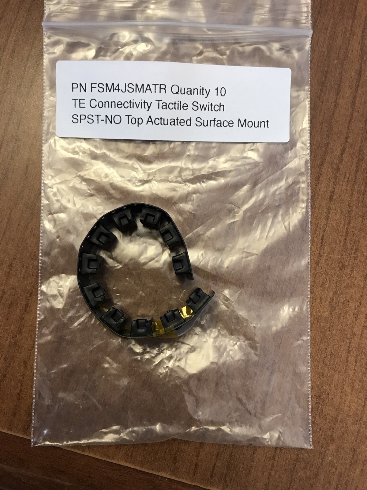 Lot Of 10 TE Connectivity 4-1437565-2 FSM4JSMATR Tactile Switch Surface Mount