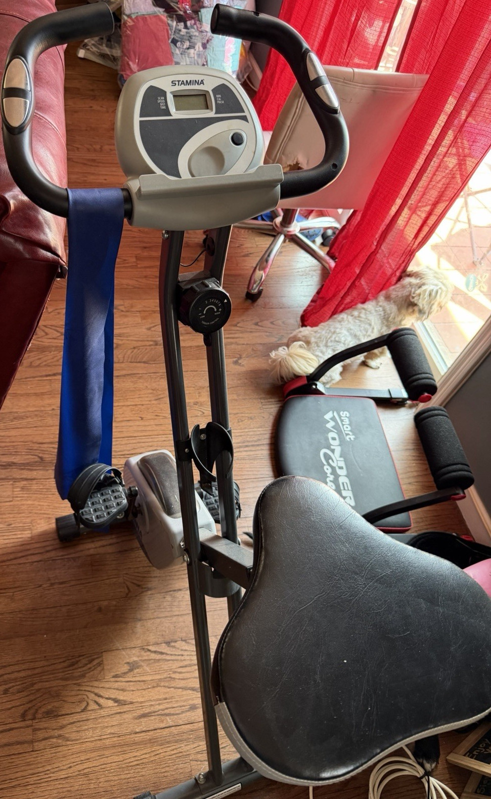 Stamina Upright Exercise Bike Magnetic Resistance Speedometer Heart Rate Monitor
