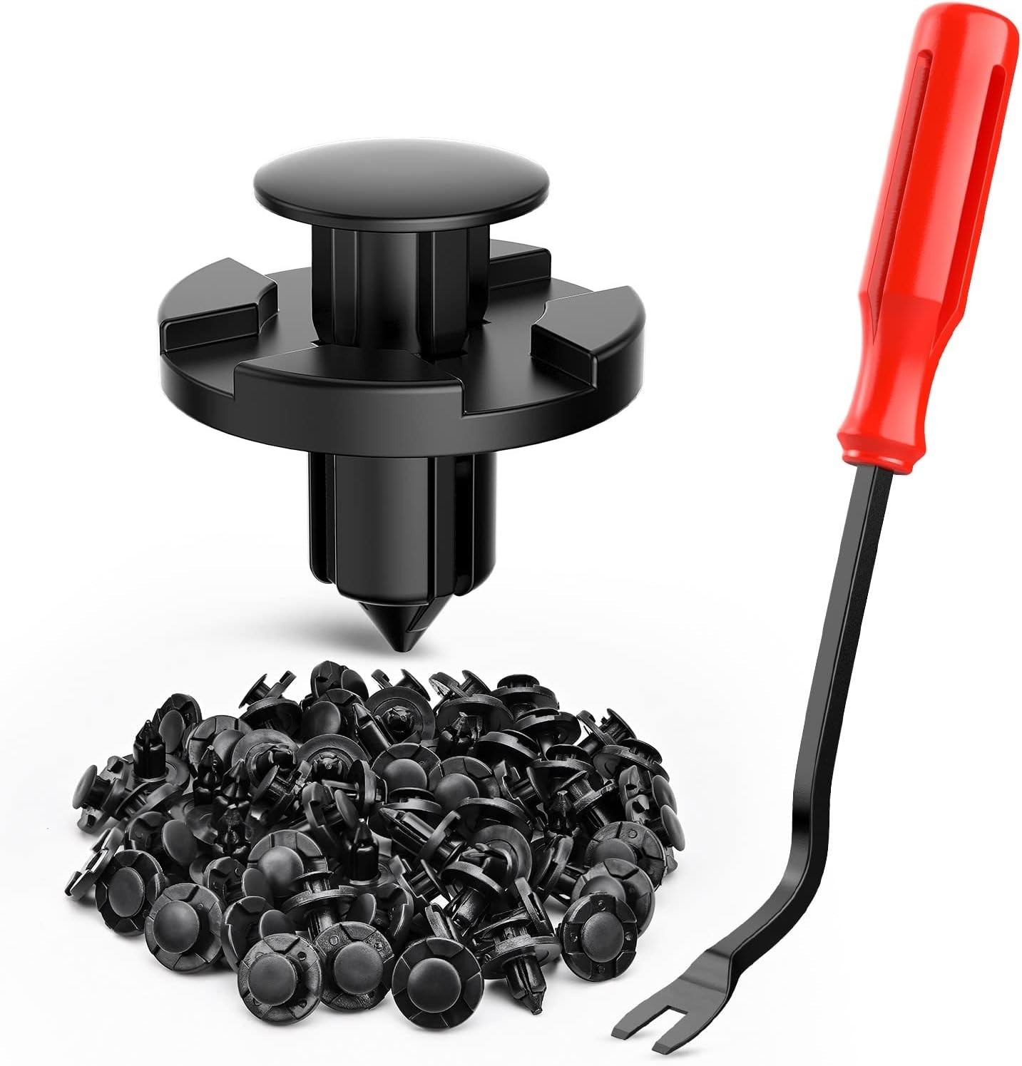 100PCS Nylon Bumper Rivet Fender Clips OEM Replaces Nissan: 01553-093210 8mm,...
