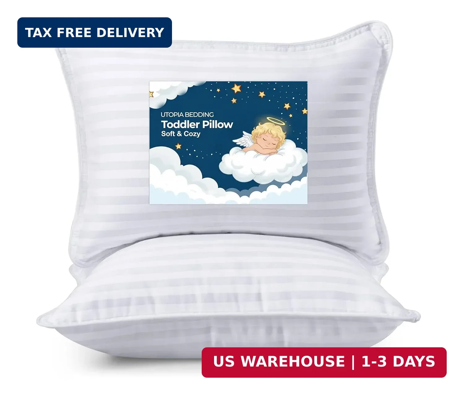 Utopia Bedding Toddler Pillow (White, 2 Pack), 13x18 Pillows for Sleeping, Soft
